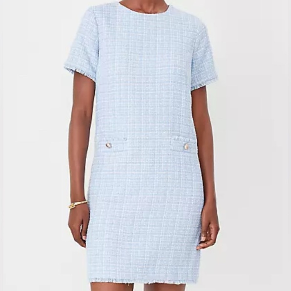 Blue Tweed Dress